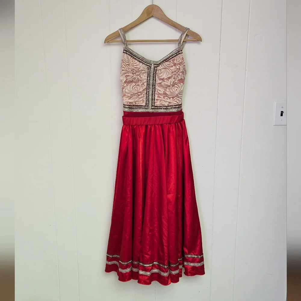 Red Jai Ho 11236 Bollywood Dance Dress By Weissman Size Adult M - Picture 3 of 11
